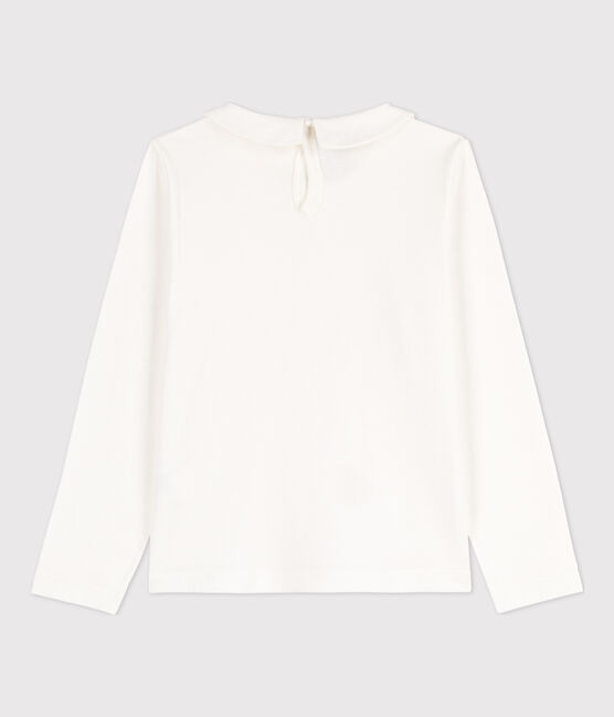 Camiseta de algodón de manga larga de niña blanco MARSHMALLOW
