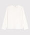 Camiseta de algodón de manga larga de niña blanco MARSHMALLOW