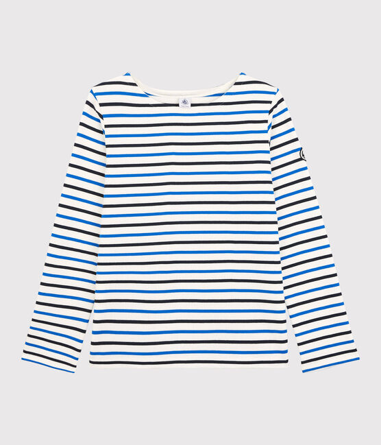 Jersey marinero de algodón de mujer blanco MARSHMALLOW/ SMOKING/ RUISSEAU
