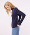 Camiseta Iconique de algodón con cuello alto para mujer azul SMOKING