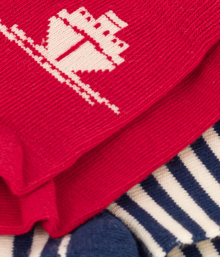 Juego de 2 pares de calcetines de punto de algod&oacute;n para beb&eacute; multicolor