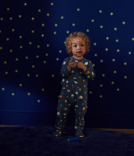 Pijama de felpa cepillada con estampado espacial para bebé azul BEACH/ MULTICO