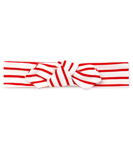 Diadema de rayas para bebé niña blanco MARSHMALLOW/rojo TERKUIT