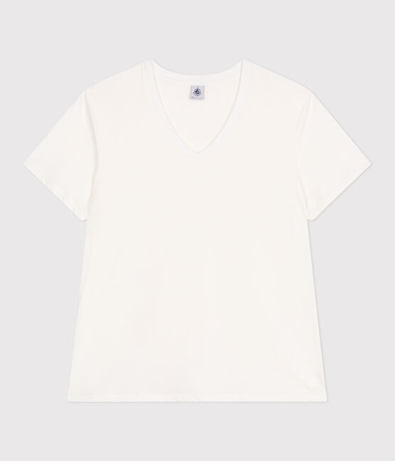 Camiseta Recta de algodón liso para mujer blanco MARSHMALLOW
