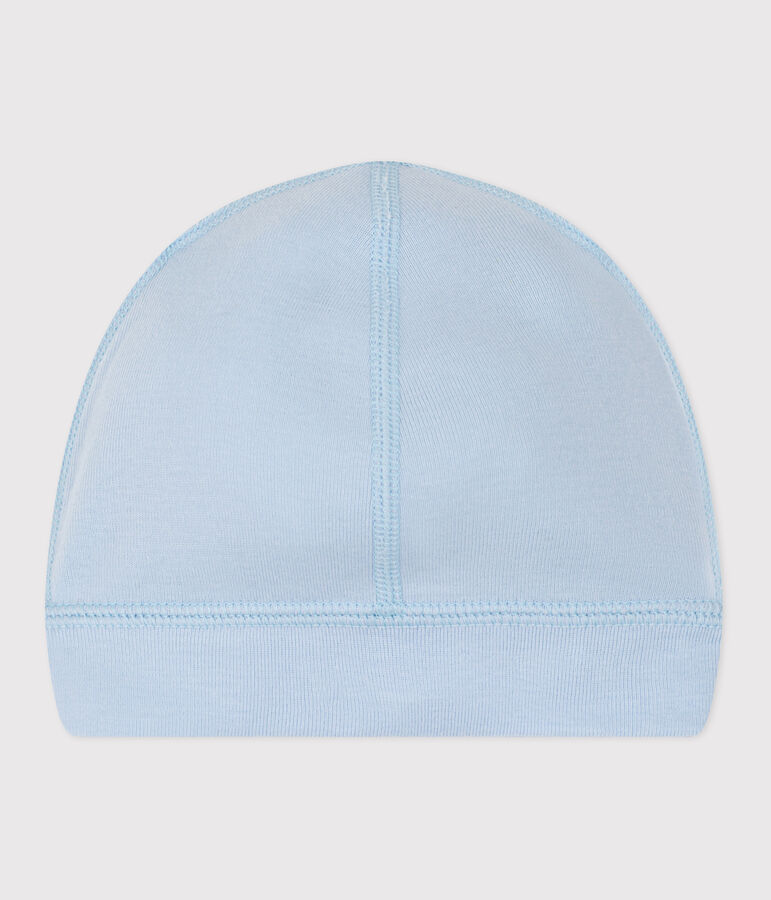 Gorro de algod&oacute;n liso para beb&eacute; azul