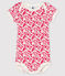 Body de manga corta para bebé niña blanco MARSHMALLOW/rosa FLASHY