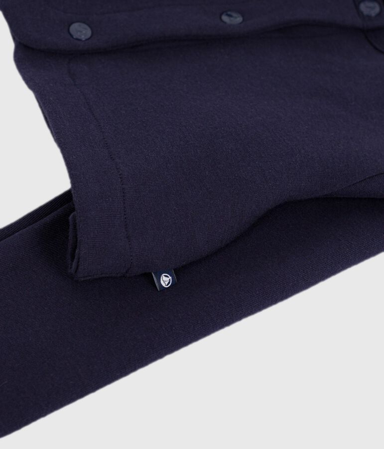 C&aacute;rdigan infantil liso de algod&oacute;n azul