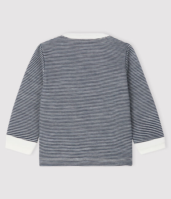 Camiseta para bebé niño azul SMOKING/blanco MARSHMALLOW