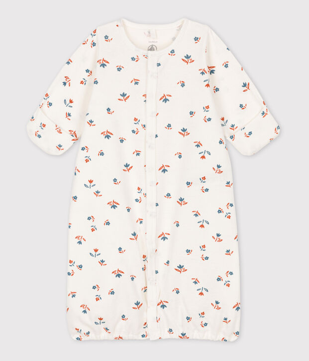 Mono saco de algod&oacute;n estampado para beb&eacute; blanco/multicolor