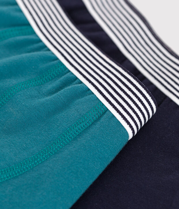 Juego de 2 b&oacute;xeres infantiles lisos de algod&oacute;n y elastano multicolor