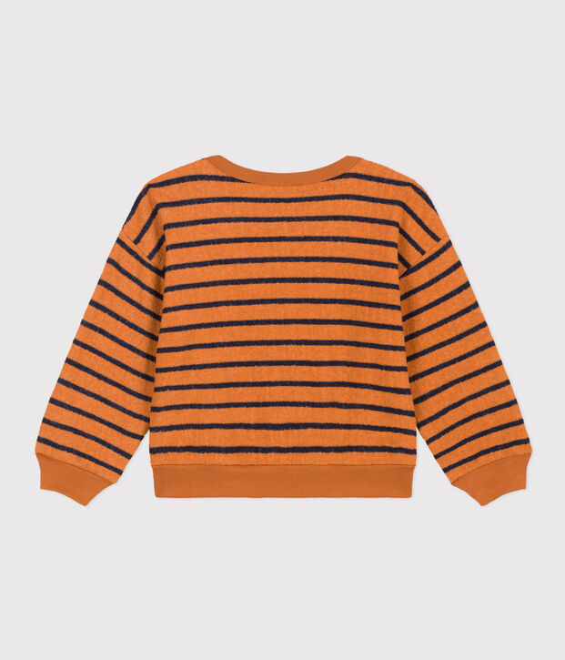 Sudadera de rizo de ni&ntilde;a/ni&ntilde;o marron/azul