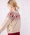 Cárdigan infantil de lana y algodón con estampado jacquard crudo AVALANCHE/ AMARANTE