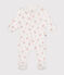 Pijama de algodón con estampado de flores para bebé blanco MARSHMALLOW/blanco MULTICO