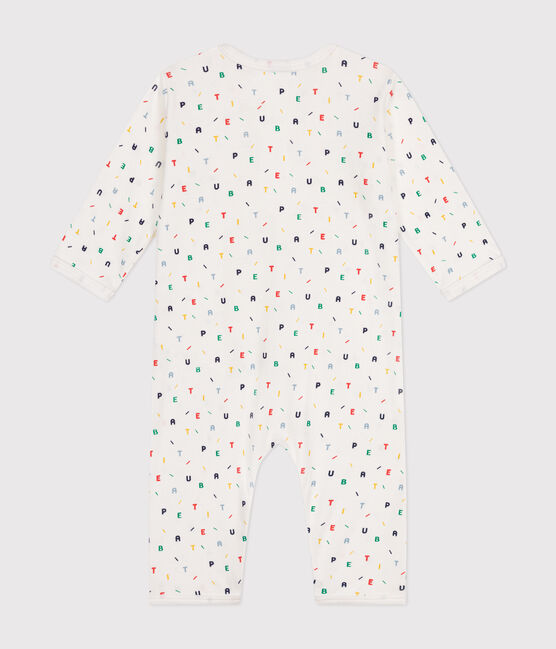 Pijama sin pies de algodón para bebé blanco MARSHMALLOW/blanco MULTICO
