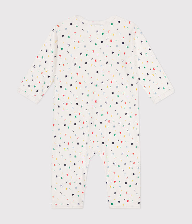 Pijama sin pies de algod&oacute;n para beb&eacute; blanco/multicolor