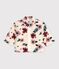 Abrigo enguatado de borreguito con estampado de flores para beb&eacute; crudo/multicolor