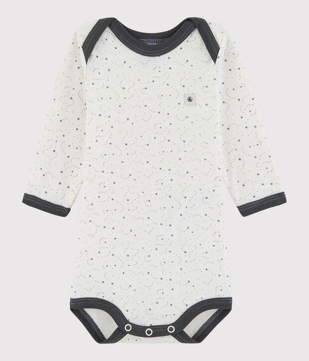 Bodi de manga larga de beb&eacute; ni&ntilde;a/ni&ntilde;o blanco/gris