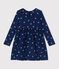 Vestido infantil de manga larga de algodón con flores azul MEDIEVAL/blanco MULTICO