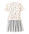 Vestido de cintura baja en túbico para niña blanco MARSHMALLOW/blanco MULTICO