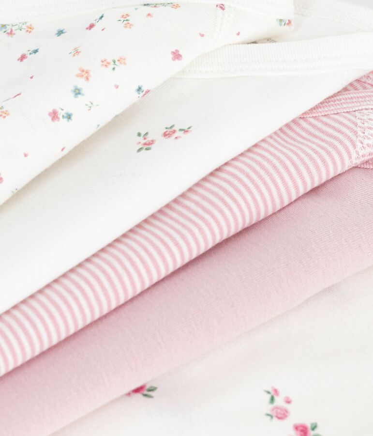 Juego de bodies cruzados y estampados de manga larga de algod&oacute;n para beb&eacute; multicolor