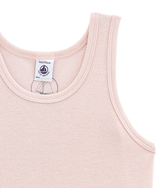 Camiseta sin mangas en lana y algodón rosa JOLI