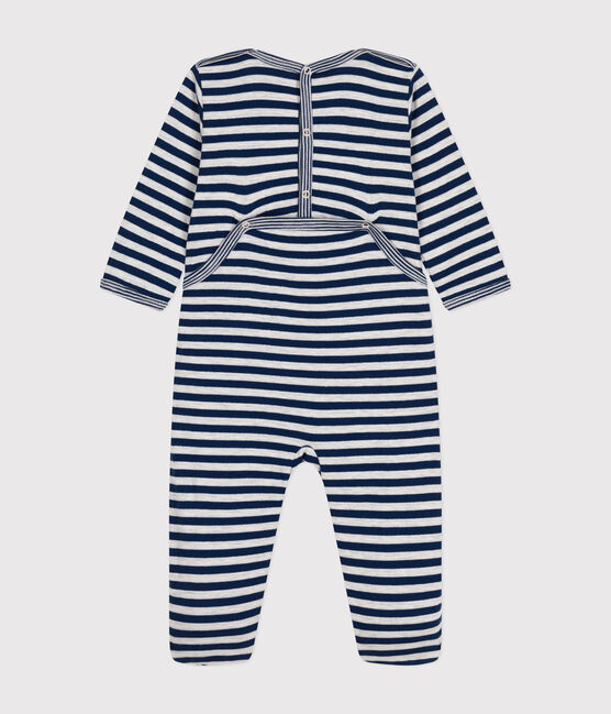 Pijama de túbico a rayas para bebé azul MEDIEVAL/ MONTELIMAR