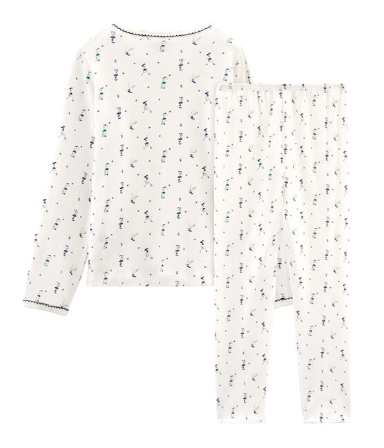 Pijama de punto para niña blanco MARSHMALLOW/blanco MULTICO