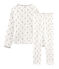 Pijama de punto para niña blanco MARSHMALLOW/blanco MULTICO