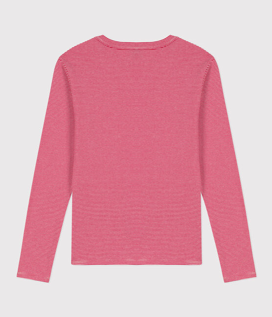 Camiseta L'ICONIQUE de algodón con cuello redondo para mujer rojo CORRIDA/blanco MARSHMALLOW