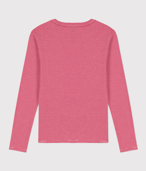 Camiseta L'ICONIQUE de algod&oacute;n con cuello redondo para mujer rojo/blanco