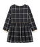 Vestido de malla y cuadros para niña negro CITY/blanco MULTICO