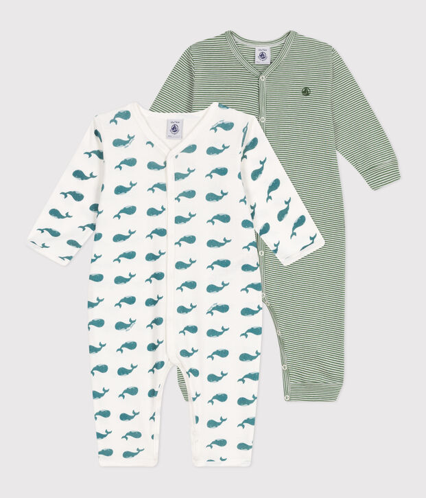 Juego de 2 pijamas sin pies de algod&oacute;n estampado para beb&eacute; multicolor