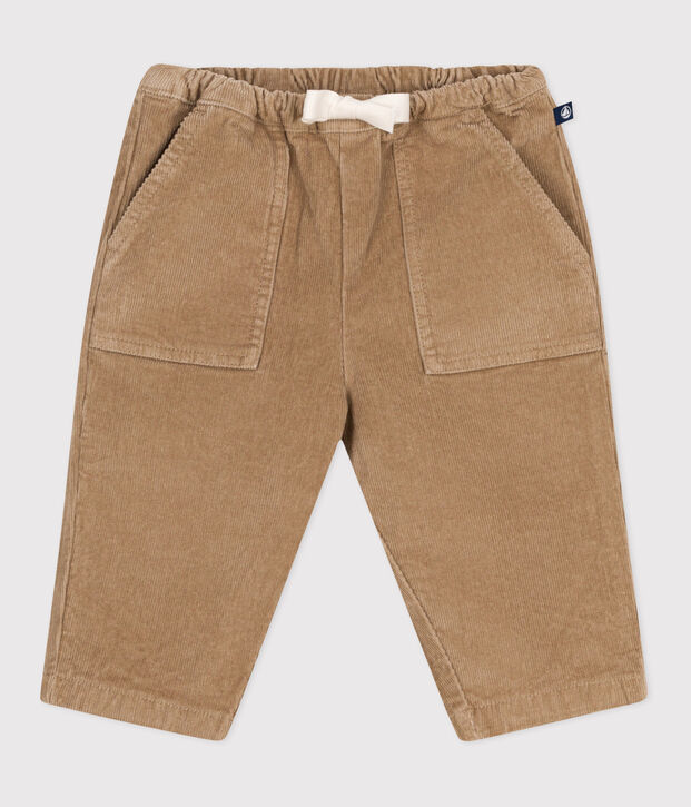 Pantal&oacute;n de pana lisa para beb&eacute; beige