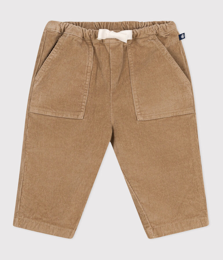 Pantal&oacute;n de pana lisa para beb&eacute; beige