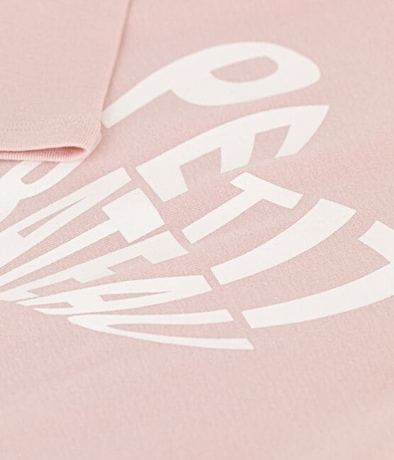 Camiseta de algodón de manga larga de niña rosa SALINE