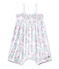 Pelele corto con bordado estampado para bebé niña blanco ECUME/rosa ROSE/ MULTICO