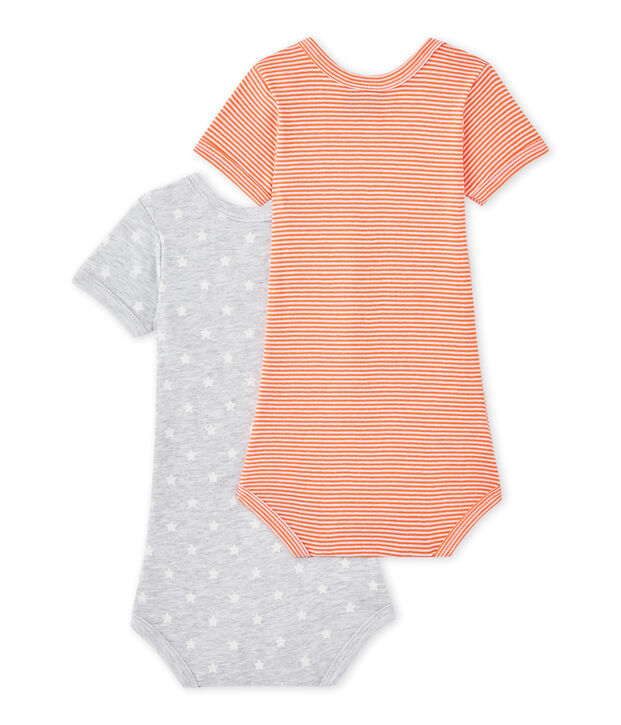 Lote de 2 bodies de manga corta para beb&eacute; ni&ntilde;o blanco