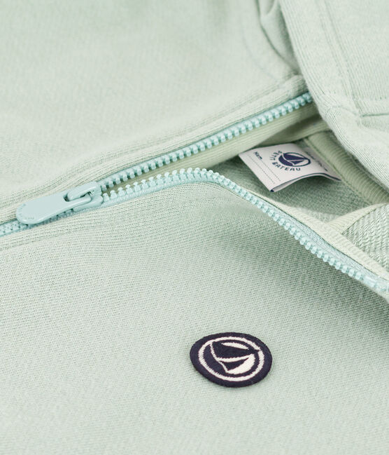Sudadera de felpa con cremallera y capucha para niño verde HERBIER