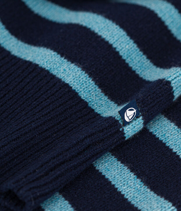 Jersey marinero de lana para mujer azul/azul