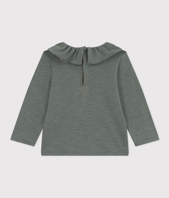 Blusa de punto flameado de manga larga para bebé verde THUYA