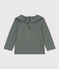 Blusa de punto flameado de manga larga para bebé verde THUYA