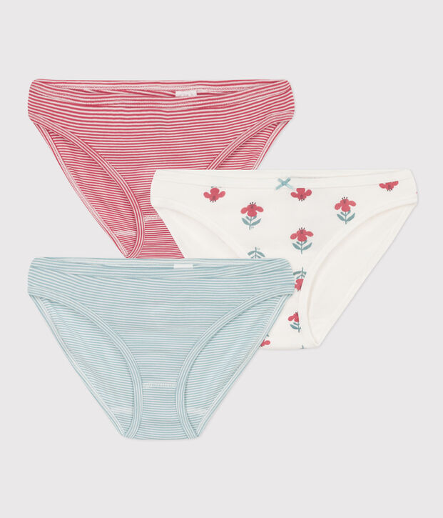 Juego de 3 braguitas de algod&oacute;n para mujer multicolor