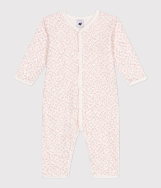 Pijama de algodón sin pies con flores para bebé MARSHMALLOW/ PANTY