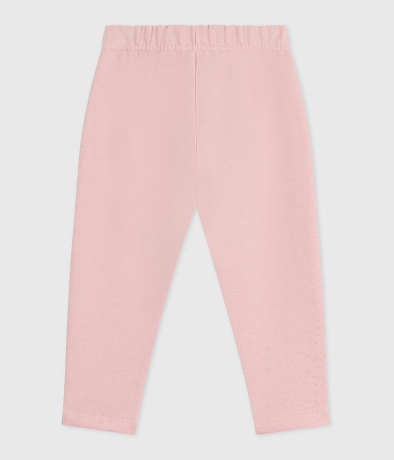Pantal&oacute;n liso de algod&oacute;n para beb&eacute; rosa