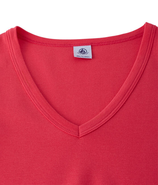 Camiseta con cuello en pico, de punto original, para mujer rosa GEISHA