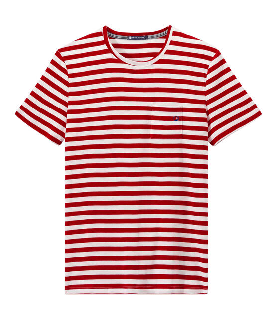 Camiseta de rayas bicolor para hombre rojo TERKUIT/blanco MARSHMALLOW