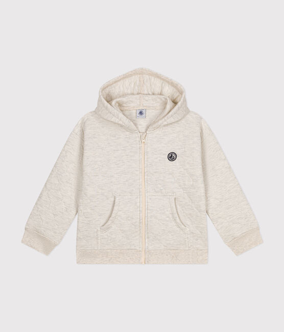 Sudadera con cremallera y capucha de tejido túbico acolchado de niña/niño beige MONTELIMAR CHINE