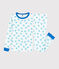 Pijama snugfit con estampado de tortugas de algodón de niño/niña blanco MARSHMALLOW/azul COOL