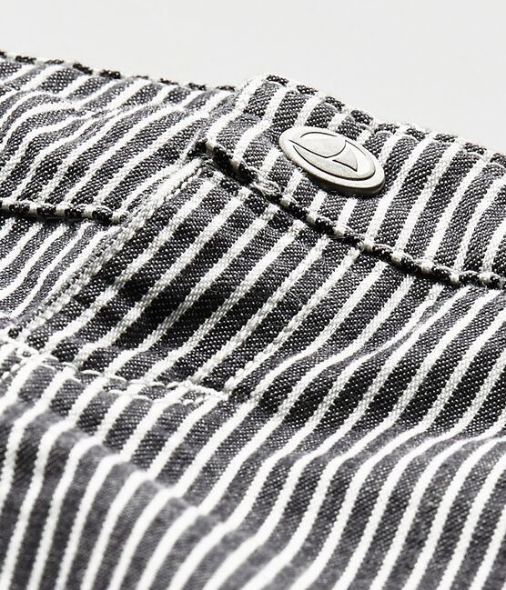 Pantalón de bebé niño a rayas azul SMOKING/blanco MARSHMALLOW