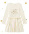 Vestido brillante bi-materia para niña beige COQUILLE